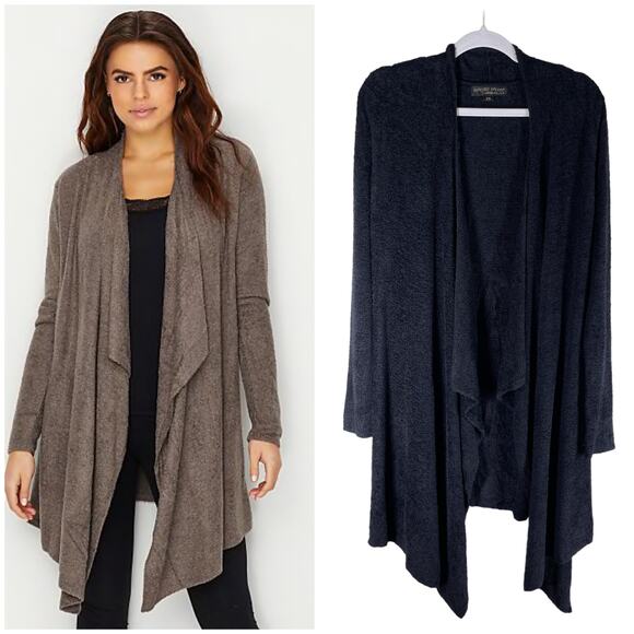 Barefoot Dreams Bamboo Chic Lite Black Calypso Wrap Cardigan 436 Small / Medium - Picture 1 of 8